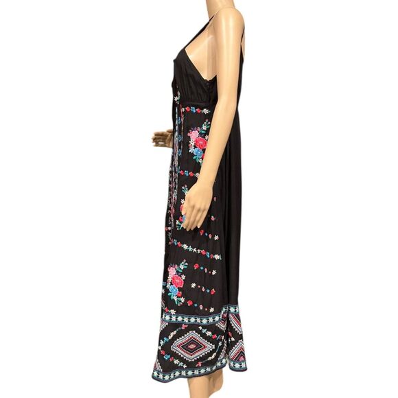 SAVANNA JANE Women's Bohemian Ethnic Embroidered Camisole Maxi Dress Sz M - Picture 5 of 8